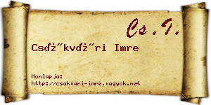 Csákvári Imre névjegykártya