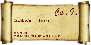 Csákvári Imre névjegykártya