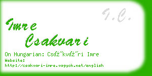 imre csakvari business card
